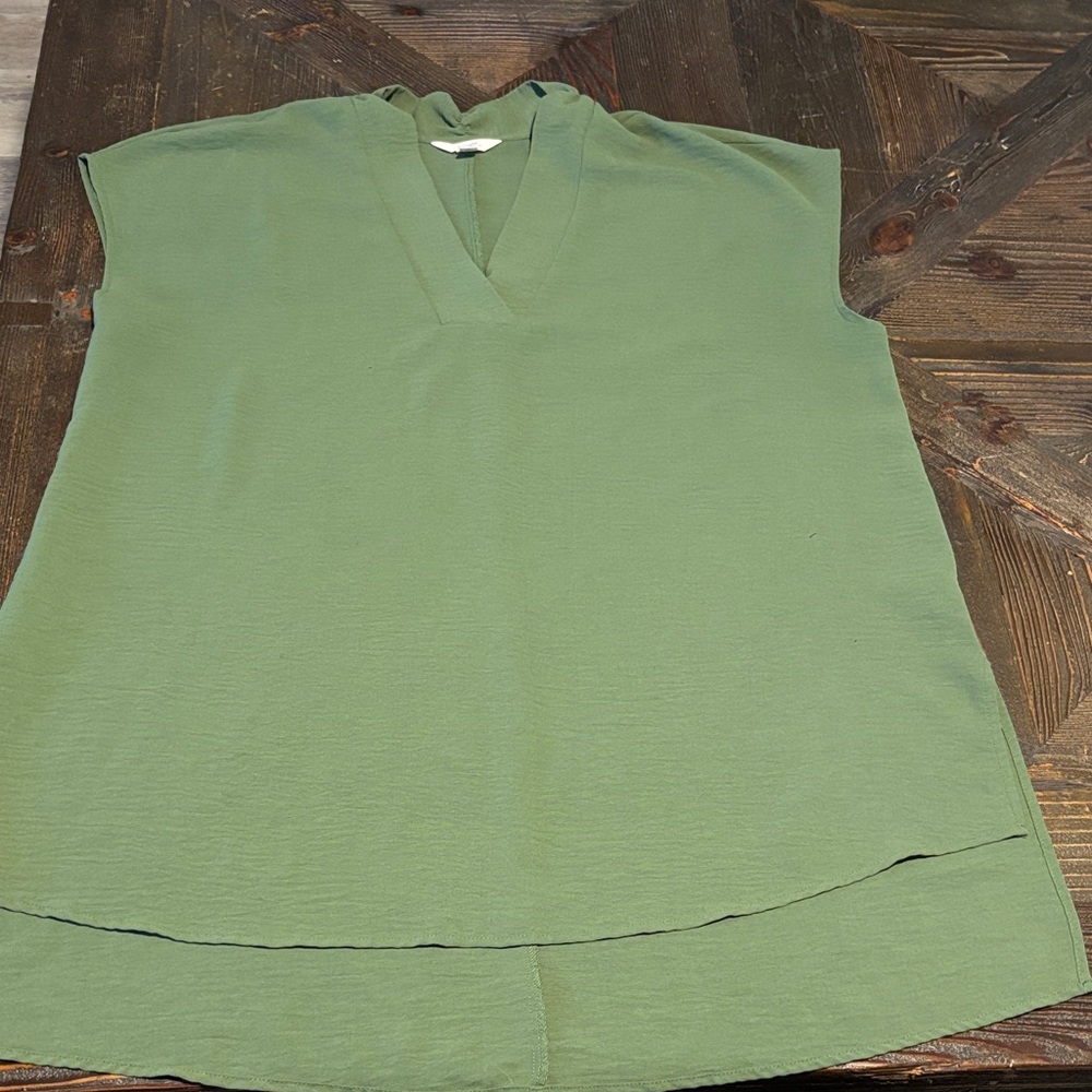 Terra & Sky Olive V-Neck Tunic Top